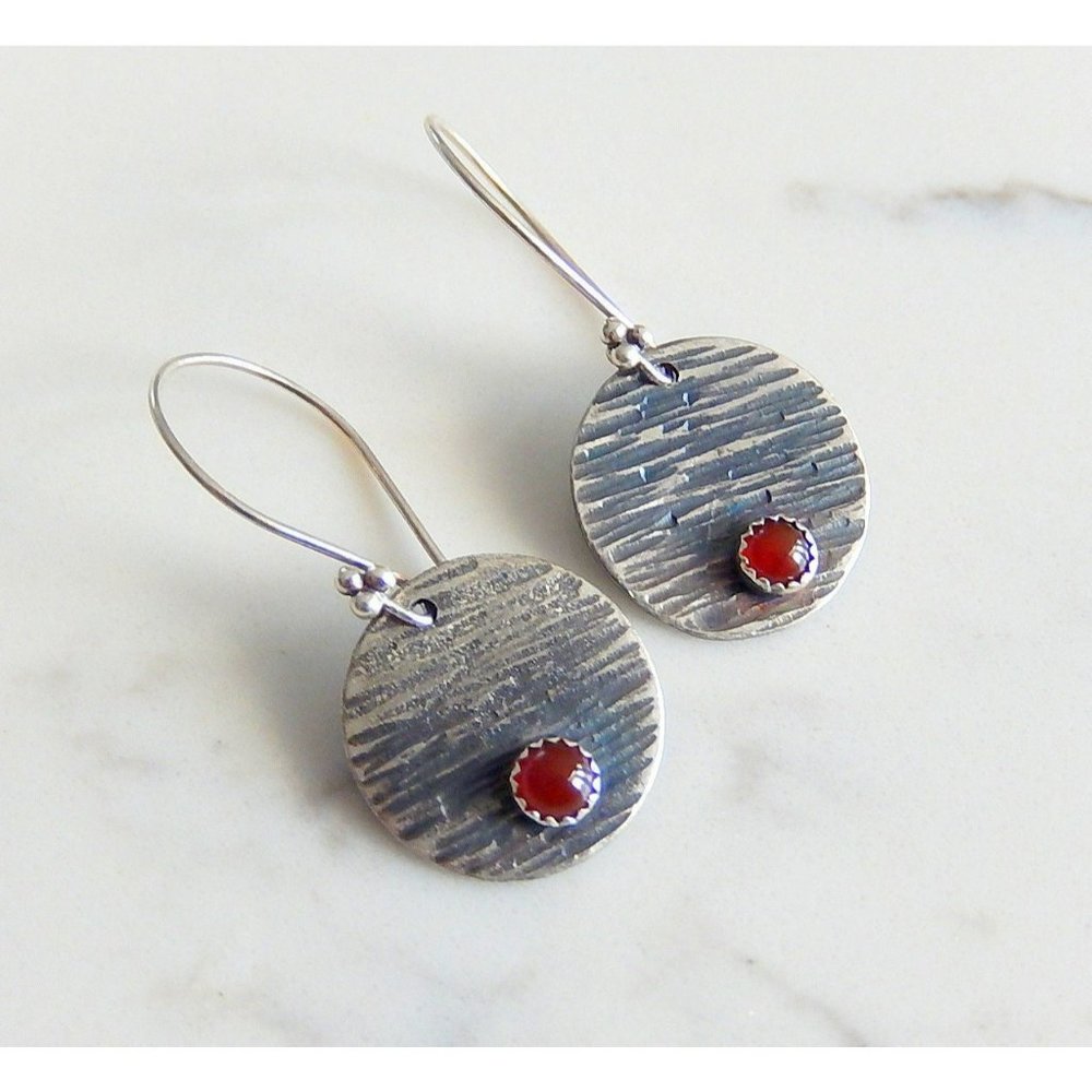 Silver Carnelian Earrings